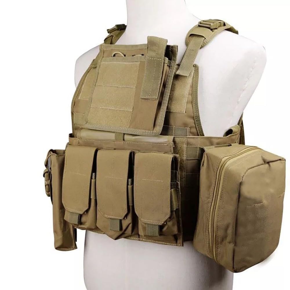 Gilet Molle Outdoor Regolabile con Tasche Multifunzione, Tessuto Resistente 600D, Gilet Leggero per Escursionismo, Campeggio E attività All'Aperto