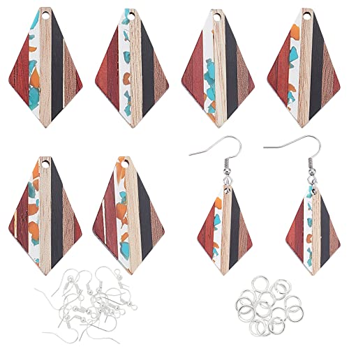 Pendentifs boucles d'oreilles bois résine pour créer vos bijoux style bohème et vintage