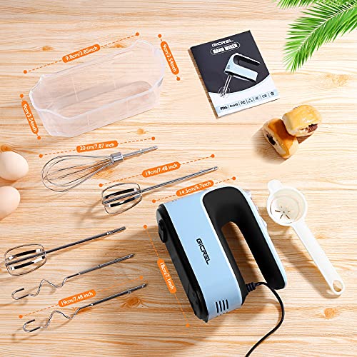 Foto von Gicrel Elektrischer Handmixer, 500 W Ultra Power Küchenstabmixer, Handmixer mit 5 Geschwindigkeiten mit Mess- und Vorratsbehälter, Auswurfknopf-Design, 5 Edelstahlaufsätze, für Soße, Sahne