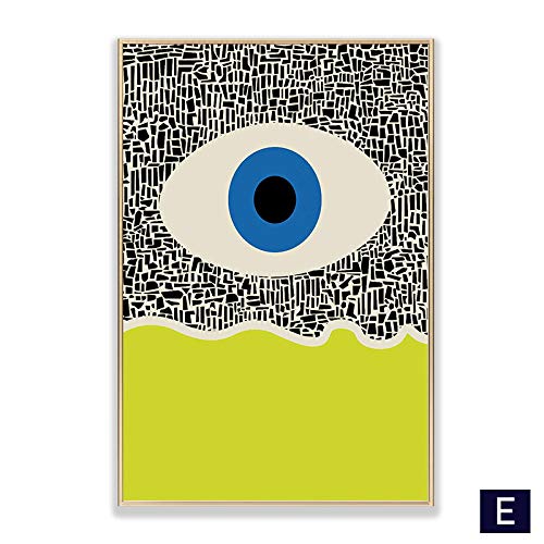 Póster de ojo colorido moderno para solucionar paredes vacías lienzo geométrico salón set de 3 3