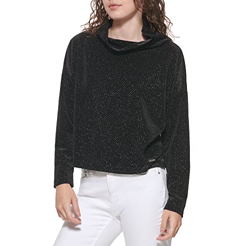 Sweater DKNY P1jh7lfp-blk-xs noir en maille fine et coupe ajustée