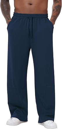 Mens Baggy Sweatpants Wide Leg Lightweight Athletic Lounge Joggers