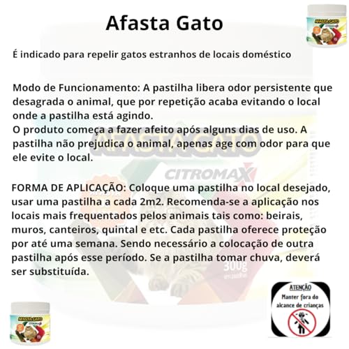 Afasta Gato e Gambas Espanta Repele de forma natural do quintal telhado muro pote com 300g produto e