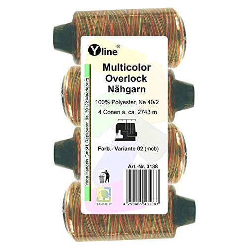 Fil a surjeter multicolore lot de 4 bobines de 2743m pour machine - 2