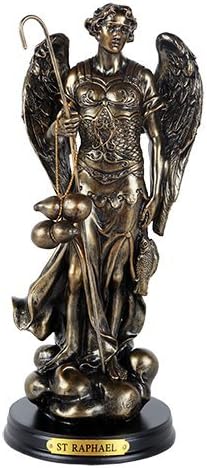 Pacific Giftware St. Raphael Patron Saint of Travellers and Medical Workers 8 Inch Tall Wooden Base with Brass Name Plate