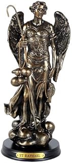 Pacific Giftware St. Raphael Patron Saint of Travellers and Medical Workers 8 Inch Tall Wooden Base with Brass Name Plate