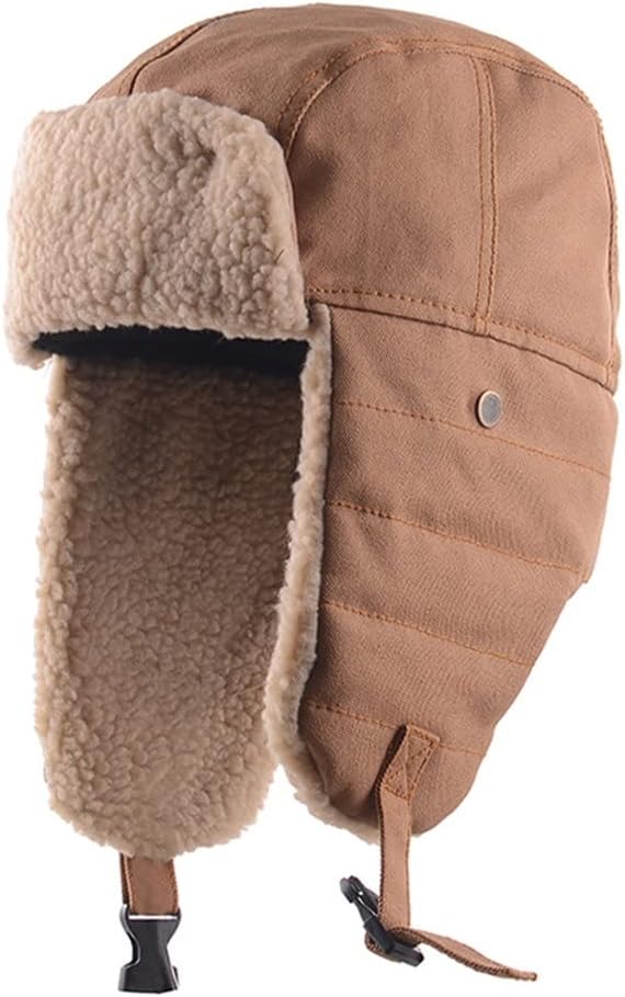 Men Bomber Hat Women Winter Warm Thick Ear Protection Cotton Cap Male Biking Windproof Hats