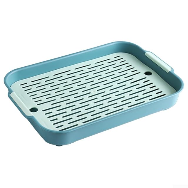 Bandeja de arena de plástico para gatos, espacio extra grande de 36,5 x 24,5 x 4,9 cm