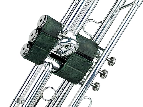 Trumpet valve guard by KGUBrass is the leather trumpet valve protector made of luxurious mild and thick material; use as protection from corrosion, scratches and stains (Green (Avocado))