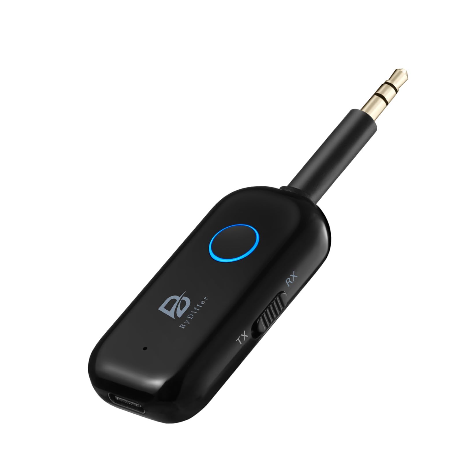 Transmetteur audio Bluetooth 5.2 pour TV, émetteur de casque Bluetooth, 2 connexions appareils BT, prise auxiliaire de 3,5 mm, adaptateur casque pour voiture/home stéréo, noir