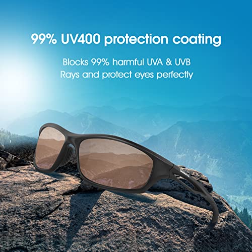 Duduma Polarized Sports Sunglasses For Men Women Running Cycling Fishing Golf Driving Shades Sun Glasses Tr90(Black Matte Frame With Brown Lens) #TOP1