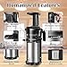 Juicer Machine Portable Vertical Cold Press Juicers BPA-free Reversal Function Slow Masticating Juice Extractor with Clean Brush and Juice Jug