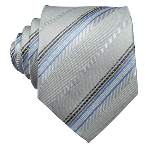 Image of Barry.Wang Mens Tie Set Plaid Check Neckties Formal Business Wedding Luxury Pocket Square Cufflinks