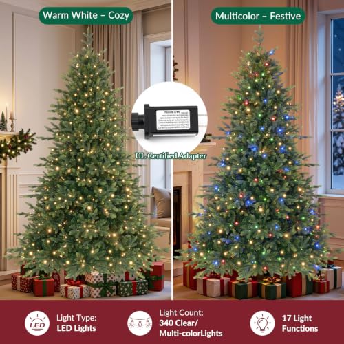 SHareconn 6.5ft Prelit Artificial Fir Christmas Tree with Dual Color Lights - Image 4