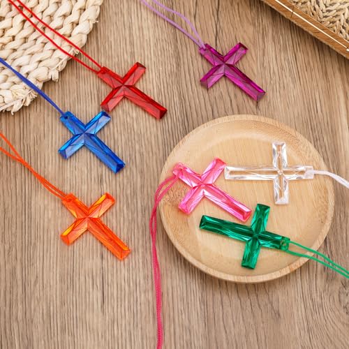 Colliers croix en plastique pour activités de Pâques et école du dimanche