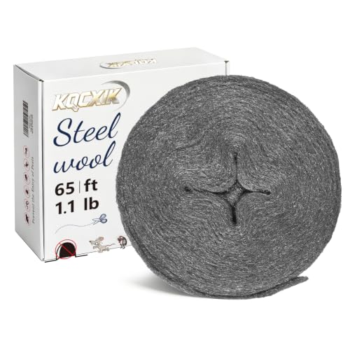 Image of Steel Wool Mice Control, 65FT(1.1LB)#000 Steel Wool, Keep Mouse Away from Holes, Barrier and Gap Filler for Home, Wall, Garden, Kitchen, Pipeline in Garage, Very Fine