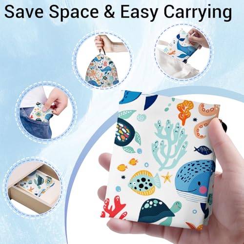Image of Cartoon Whale Gymnastics Grip Bags Blue Small Drawstring Gym Bag for Gymnasts Dancer Holding