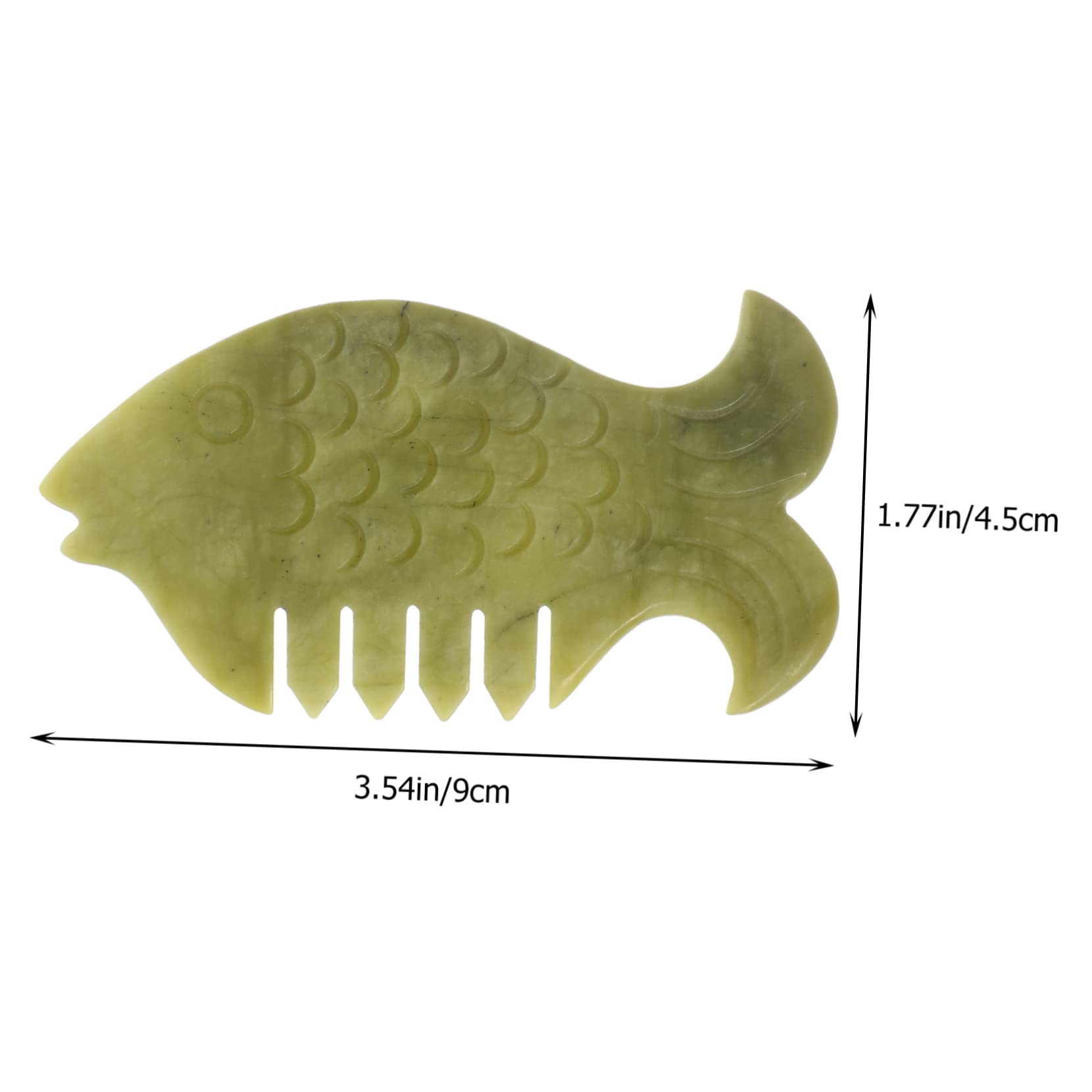 SHERCHPRY 2Pcs Jade Massage Combs for Hair and Scalp Relaxation Natural Jade Skin Massage Tools for Improved and Muscle Tension Relief for Home and Office Use