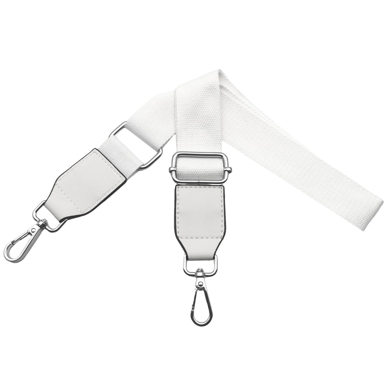 Omxyinma Women's White Bag Straps Replacement Handbag Strap Crossbody Shoulder Straps With Leather For Bags Wide 3.8 Cm With Silver Hardware Buckle, For ，, Q2-01