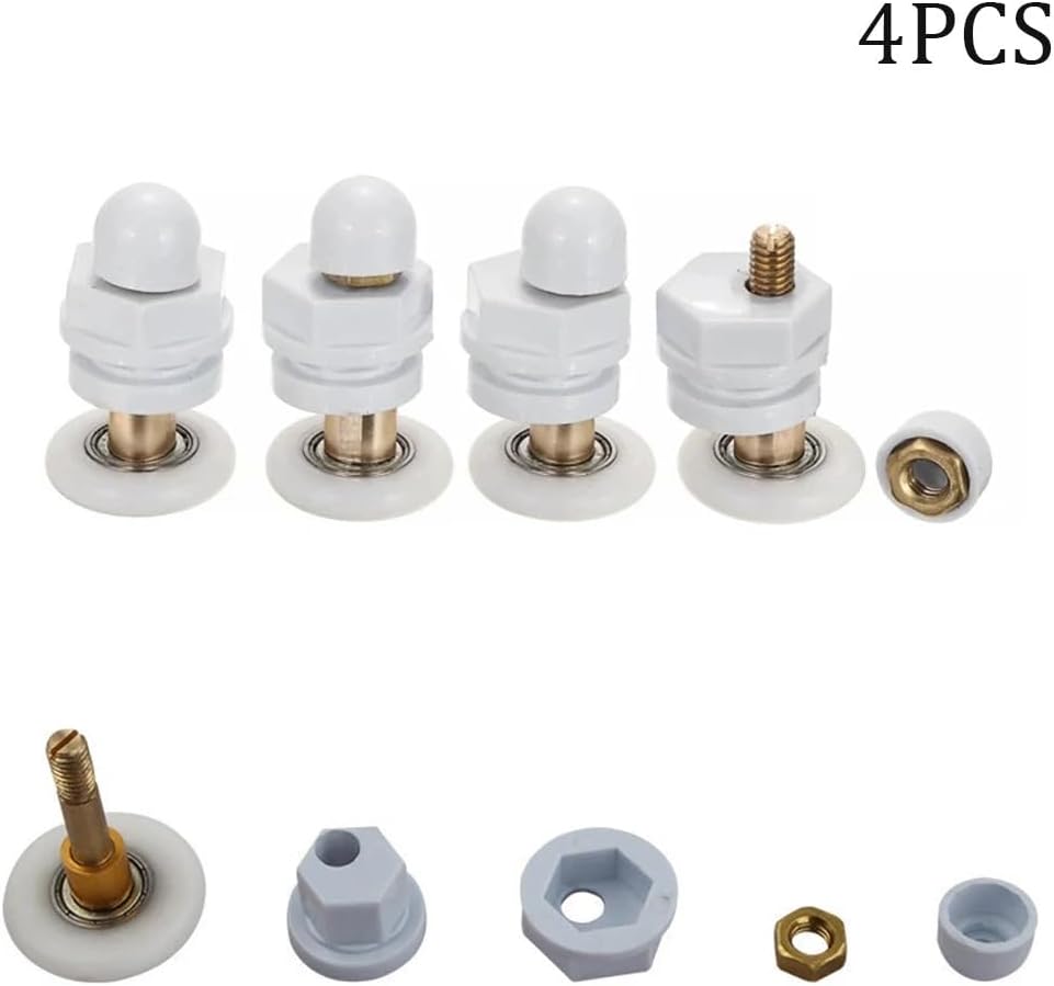 Shower Door Rollers 4pcs Shower Door Rollers/Runners/Wheels 19/23/25/27/29mm Wheel Diameter Door Roller Shower Rooms Cabins Pulley Shower Door Wheels(19mm)