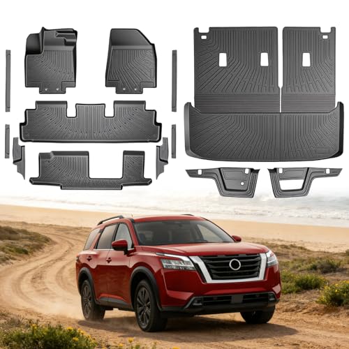 SHARGGE TPE Floor Mats for 2022-2026 Nissan Pathfinder 8-Seat All-Weather by SHARGGE - Used condition - US$90.18