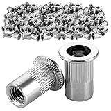 DAJAVE 300 Stück M5 Blindnietmuttern aus Edelstahl, Nietmuttern M5 robuste Senkkopf-Nietmuttern für Metall- und Kunststoffplatten, Flachkopf-Gewindeeinsätze
