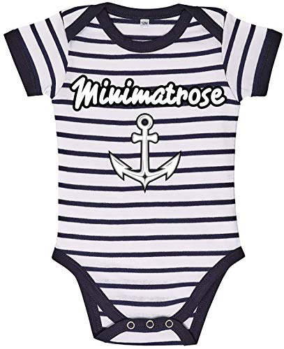 coole-fun-t-shirts Minimatrose Matrosen Strampler Body gestreift 0-23...