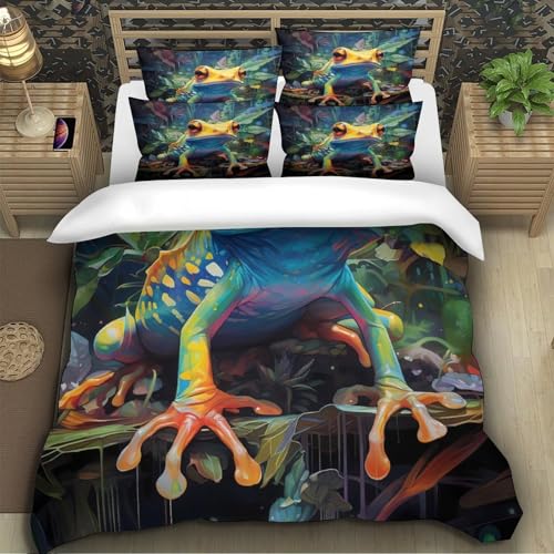 Linge de lit grenouille tropicale pour chambre de garçon et adolescent - 5