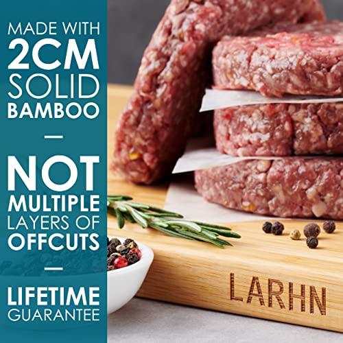 Premium Organic 2-in-1 Extra-Large Wooden Chopping Board & Serving Tray – 44x30x2cm – Multi-Purpose Bamboo Cutting Board with Juice Groove for Carving Meat, Vegetables, Cheese and Bread – by LARHN - Cosy Home Interiors Premium Organic 2-in-1 Extra-Large Wooden Chopping Board & Serving Tray – 44x30x2cm – Multi-Purpose Bamboo Cutting Board with Juice Groove for Carving Meat, Vegetables, Cheese and Bread – by LARHN - Image 4