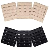 Ultra Soft Bra Extender Band Breathing Room 4 Rows Hook & Eye Extension Strap 6pcs (3 Hooks)