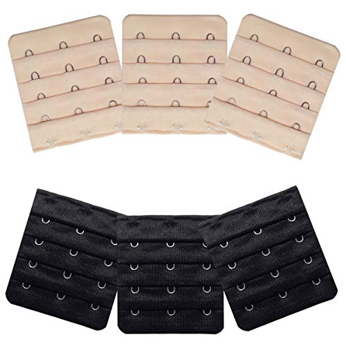 Ultra Soft Bra Extender Band Breathing Room 4 Rows Hook & Eye Extension Strap 6Pcs (3 Hooks) #TOP8