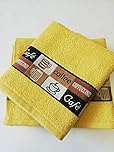 Sue Rossi Ltd Pack of 3 Luxury Cafe Cafe 100% Cotton Embroidered Hand Kitchen Tea Towels (yellow)
