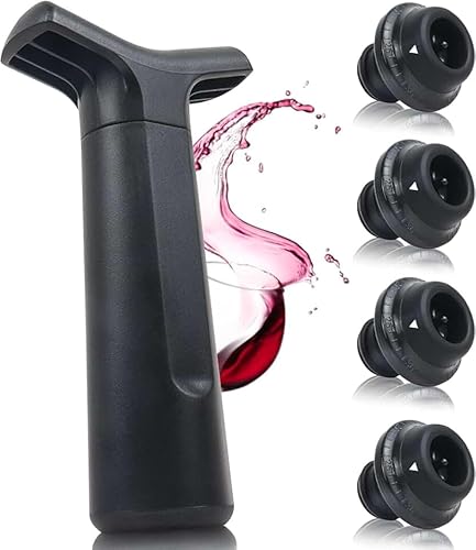 Tampa A Vácuo Para Garrafa De Vinho Com Bomba - Preserve Seu Vinho Contém 4 Rolhas Para Garrafa