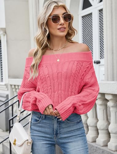 Image of ZAFUL Women V Neck Button Knit Crop Sweaters Batwing Sleeve V Back Ribbed Hem Pullover Sweater