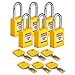 Brady NYL-YLW-38ST-KD6PK, 150225 Nylon Lockout Padlock, Yellow (Pack of 2 pcs)