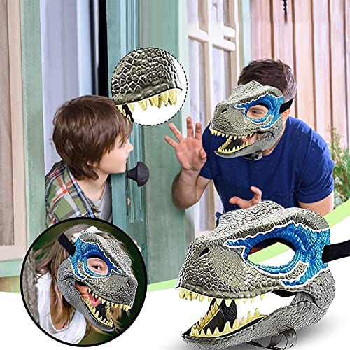 Cirdora Velociraptor Blue Mask, maschera dinosauro...