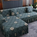 CONCEPTION UNIQUE: Notre housse de canapé à jupe à volants ajoute beaucoup d'élégance à votre canapé et à votre maison. Lorsque la brise souffle, la jupe volera avec le vent, ajoutant de la vitalité au salon terne.