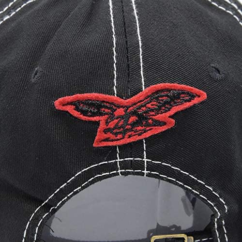 Uphily American Flag Embroidered Washed Cotton Baseball Cap