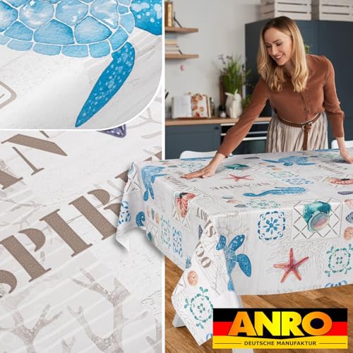 Nappe en toile cirée océan 220x140 cm lavable table rectangle