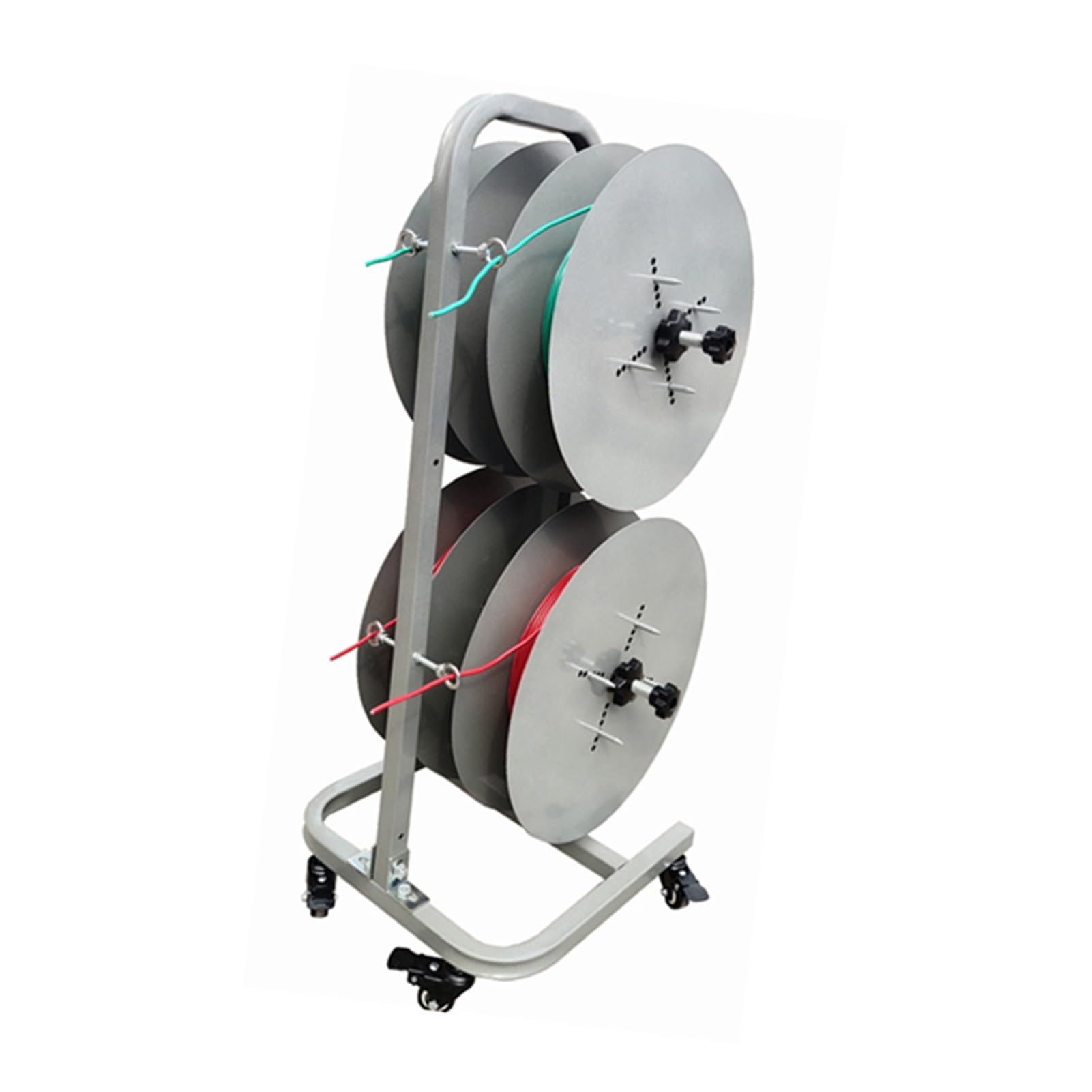 WDSOPK 4/6 Axle Reel Holder/Dispenser,Wire Spool Rack with Brake Wheels,Electrical Wire Spool Holder Cart,Independent Bearing for Industrial (4 reel)