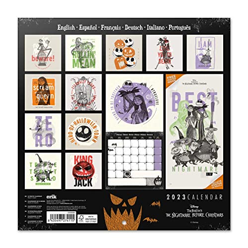 Grupo Erik Nightmare Before Christmas Wall Calendar 2023, 12 Month Planner, Square Wall Calendar 2023 - Image 2