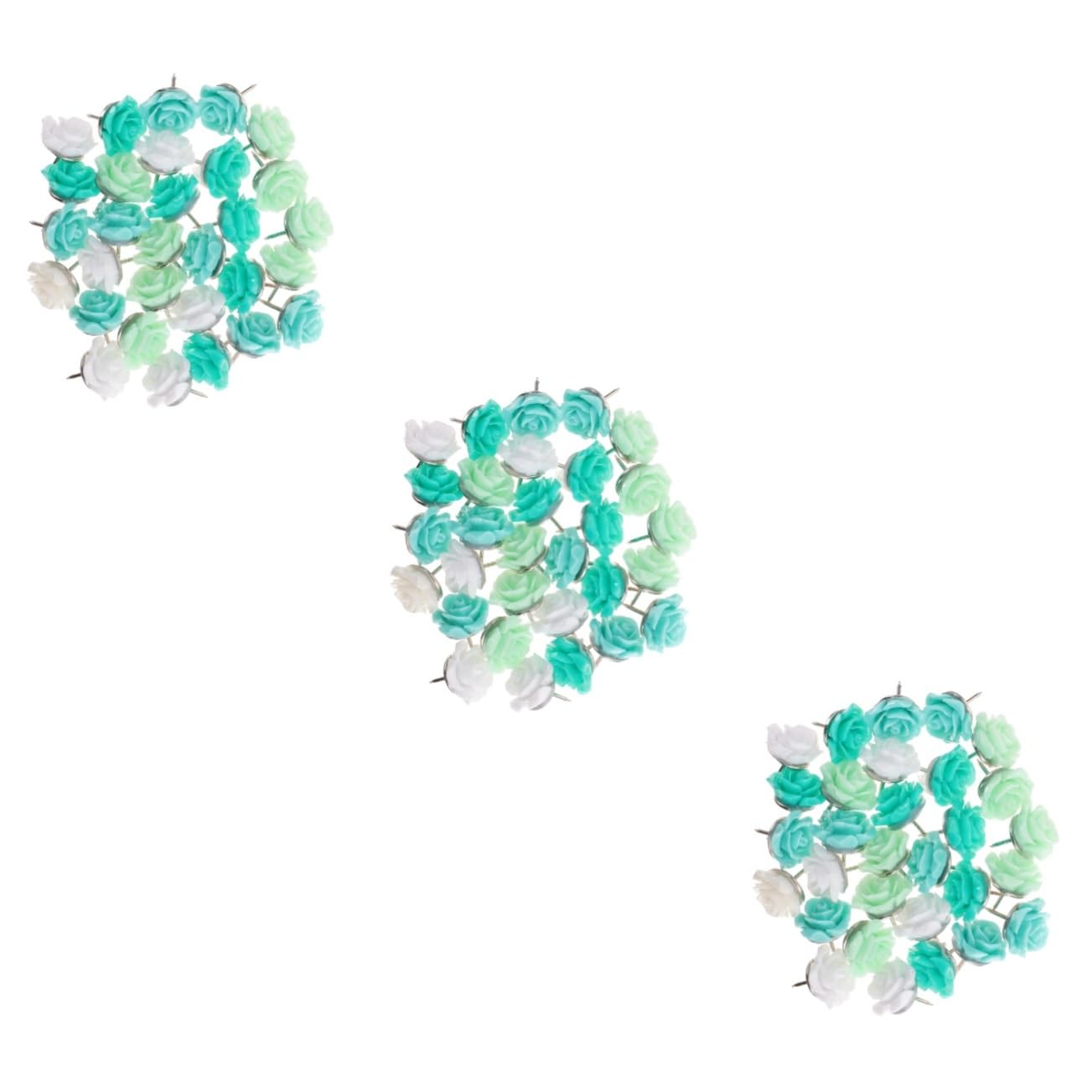 SHINEOFI 90piezas Chinchetas Forma De Flor Push De Colorida para Mapas y Tableros De Anuncios Suministros De Oficina Prácticas y Decorativas