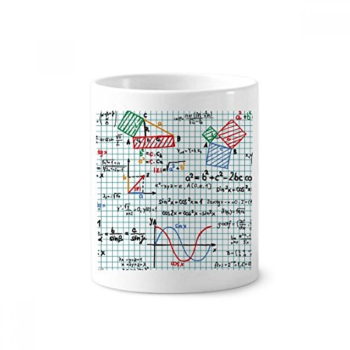 Tasse de formule mathématique blanche 350ml porte-brosse à dents et pot à crayon en céramique