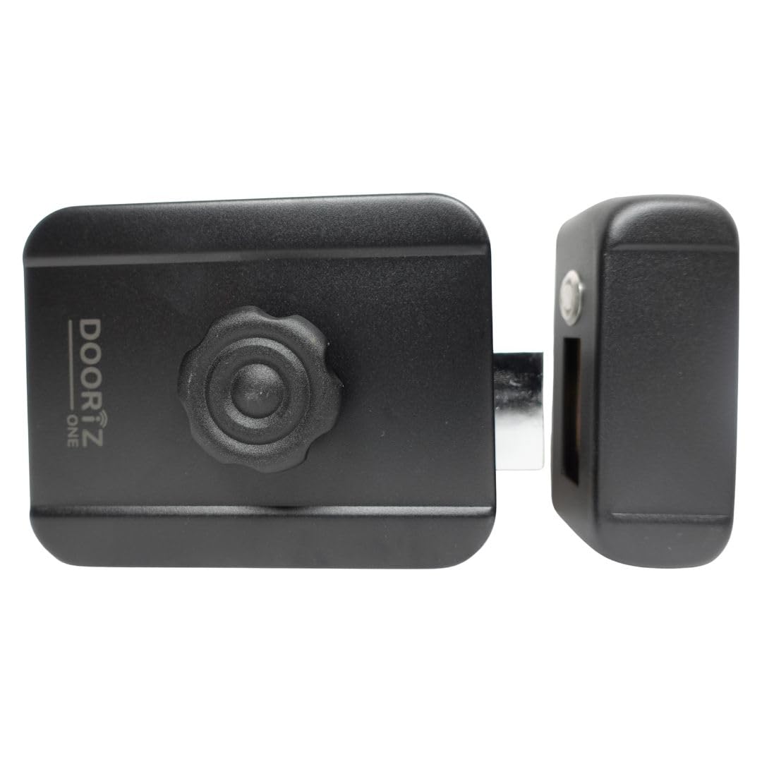 Cerradura invisible de seguridad de acero con mandos | Cerrojo inteligente antirrobo y antiokupas para puerta exterior e interior | Entrada USB-C y pilas Procell - DOORIZ ONE (Negro, 2mandos)