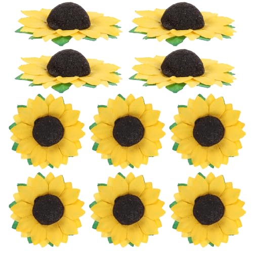 Ciieeo 100pcs Yellow Sunflower Paper Flower Heads for Candy Box Decor, DIY Craft Material with Delicate Design and Creative Style, for Decorating Boxes and Wreath Accessories