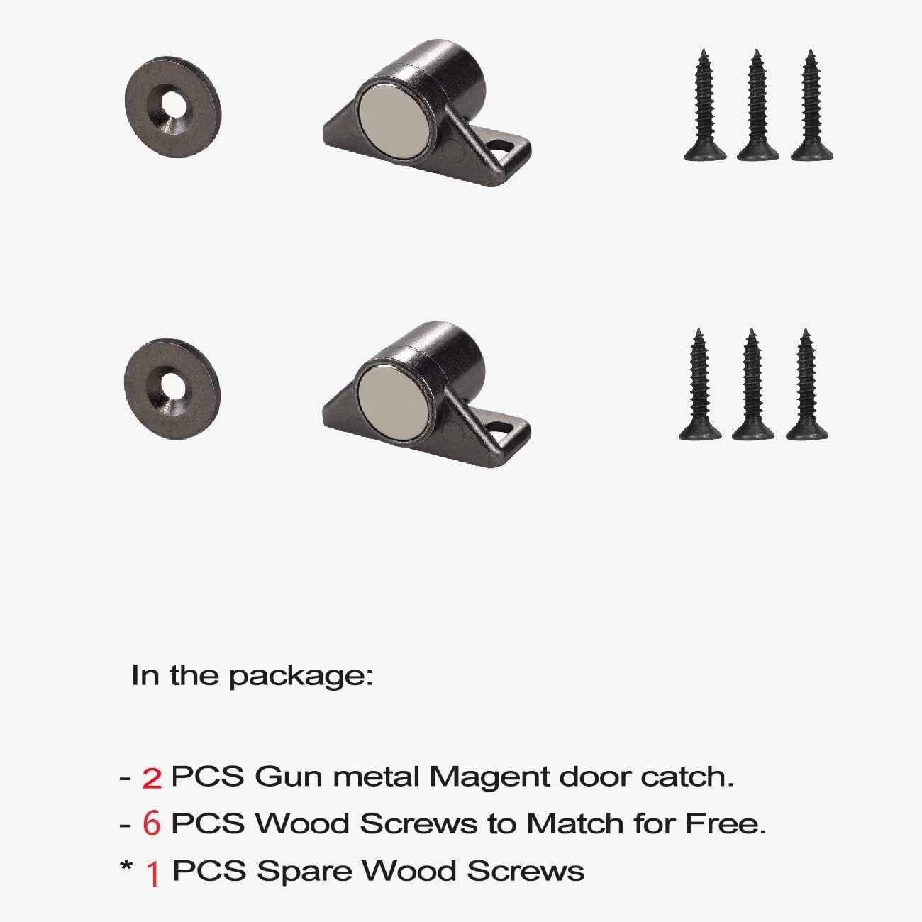 Keenkee 2 Pack Magnetic Cabinet Door Catch with Neodymium Magnet Cabinet Latc...