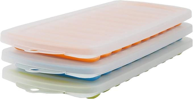 Set de 3 moldes de silicona para cubitos largos con tapas miniatura 8