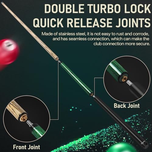 Taco de billar Kmise Jump Break Cue, 23oz, punta 14mm verde miniatura 3