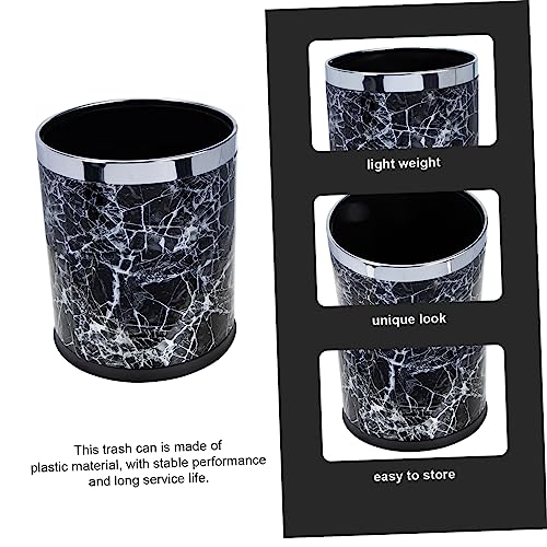 Caneca de basura rectangular negra de plástico miniatura 6