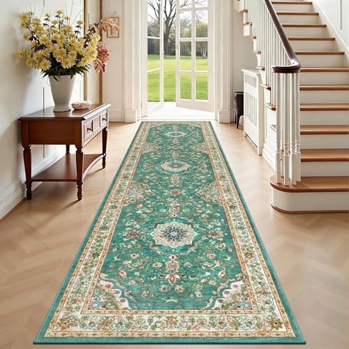 Alfombra pasillo verde para transformar tu cocina lavandería o sala de estar 2